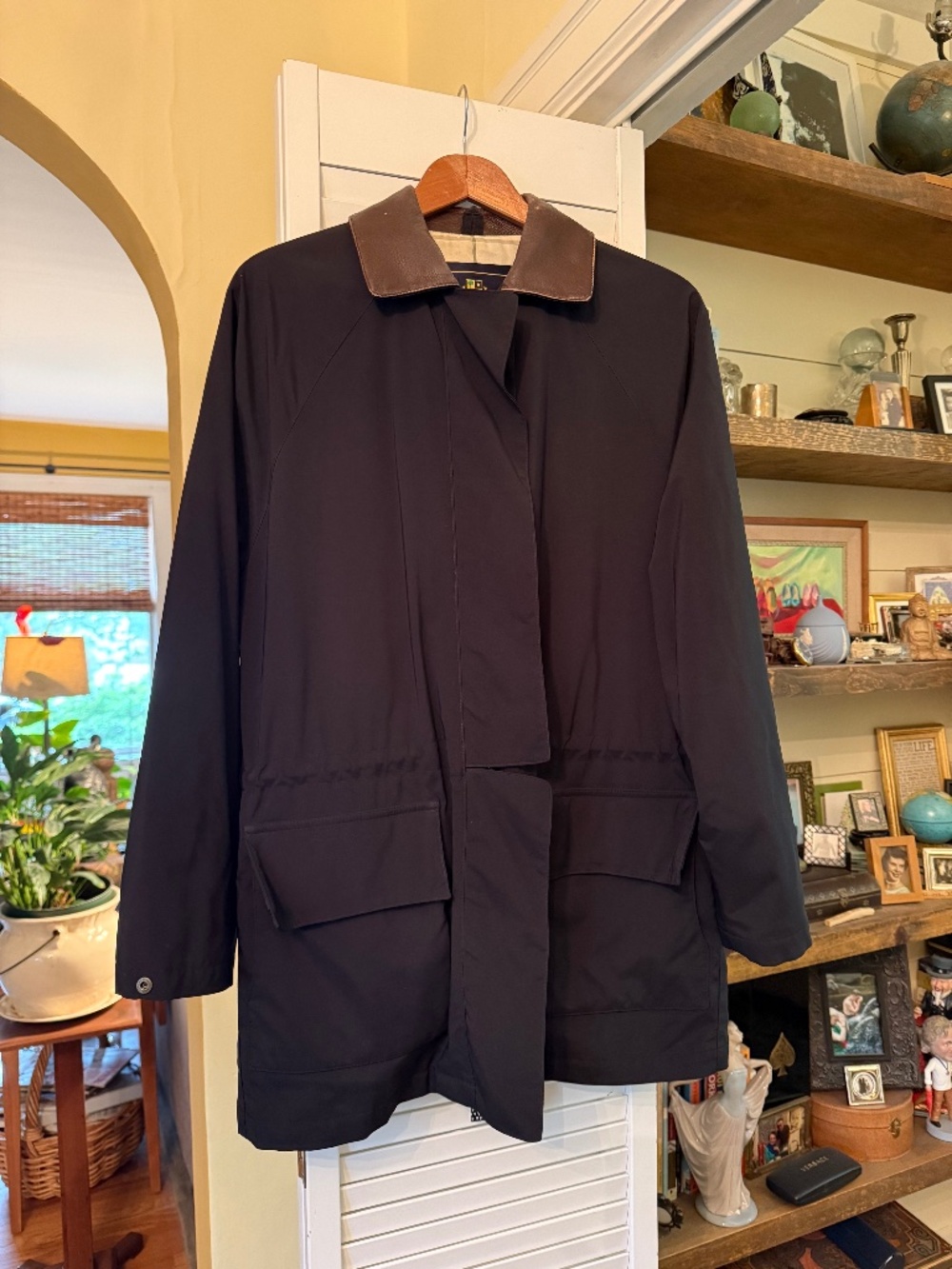 Loro Piana Black Horsey Olympic (1992) Jacket with Plaid Lining, Size Small